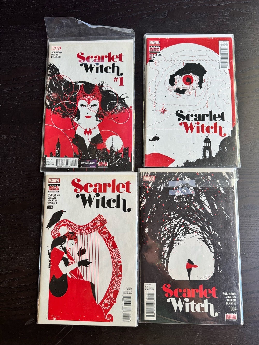 Marvel Scarlet Witch Comic Set – Red, Black & White Artwork